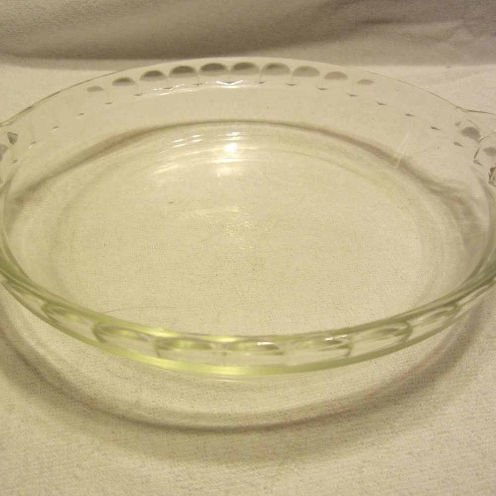 VTG 80'S PYREX PIE PLATE, CLEAR GLASS #228 B-N MADE IN USA